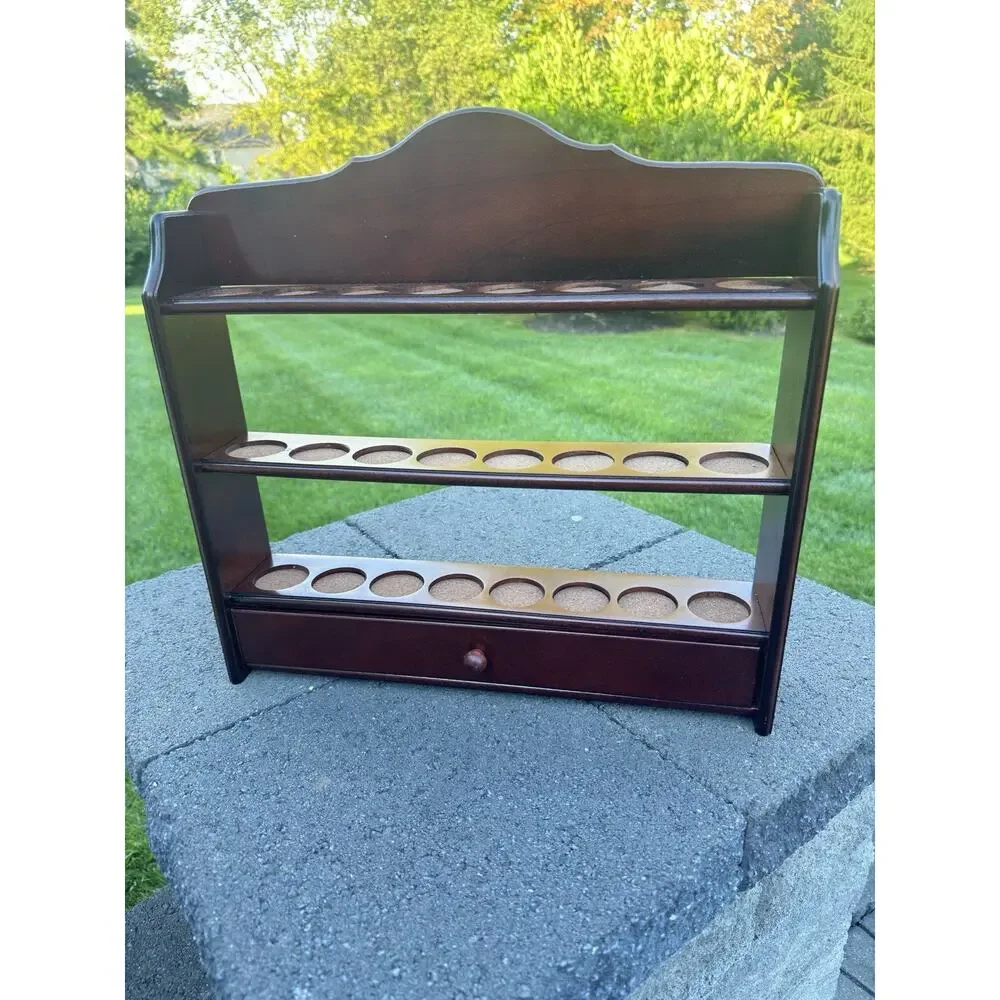 Lenox Spice Garden Wood Display Rack with Drawer W17xH16.75xD3.25”